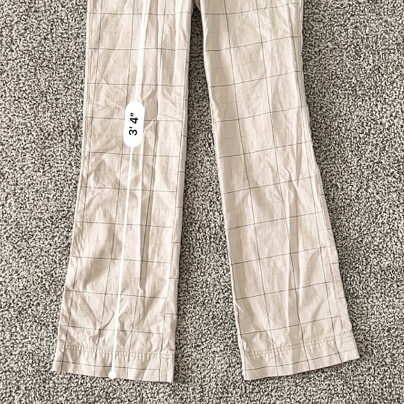 Vintage Y2K Low Rise Plaid Flare Trousers Pants - Tan Beige - Size 5 / Small - Picture 11 of 11